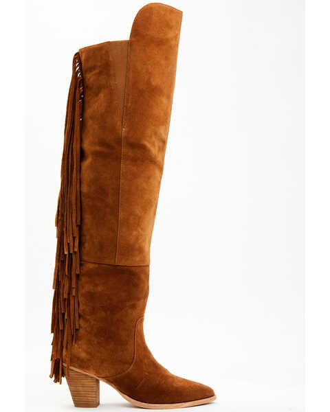 Image #2 - Shyanne Women's Gypset Over The Knee Western Boots - Pointed Toe, Cognac, hi-res