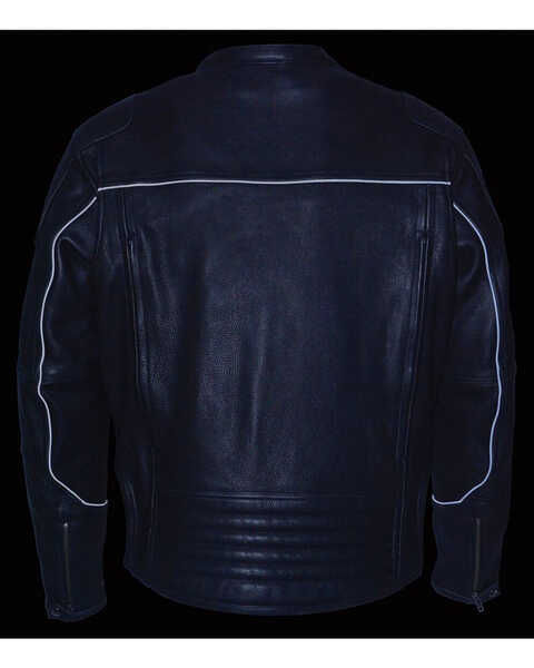 Image #6 - Milwaukee Leather Men's Cool Tec Leather Scooter Jacket , Black, hi-res