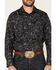 Image #3 - Rock & Roll Denim Men's Charcoal Floral Print Long Sleeve Western Shirt, Charcoal, hi-res