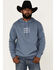Hooey Men's Tres Logo Hooded Sweatshirt, Steel Blue, hi-res