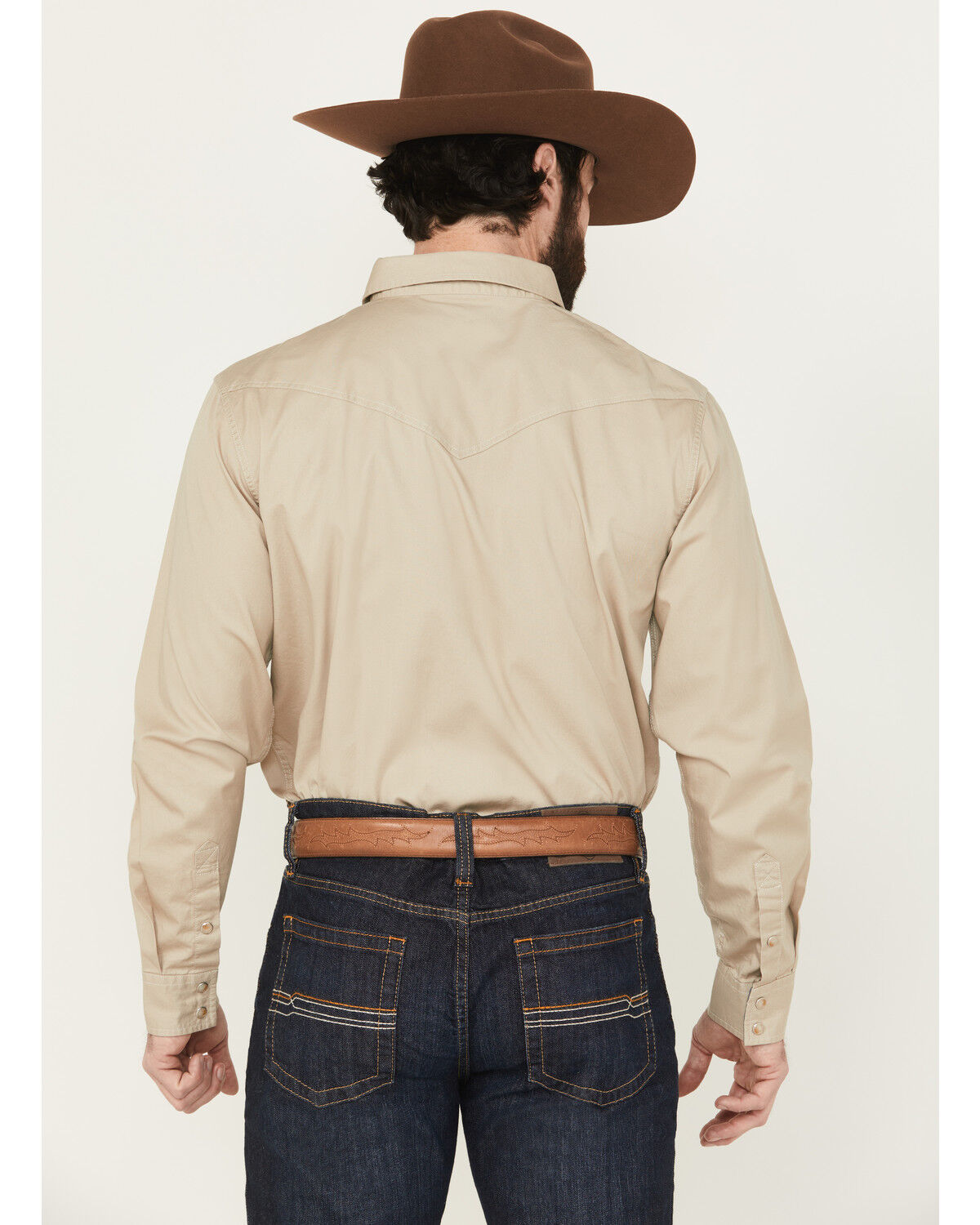 Image #4 - Cody James Men's Threadstone Solid Long Sleeve Snap Western Shirt, Tan, hi-res