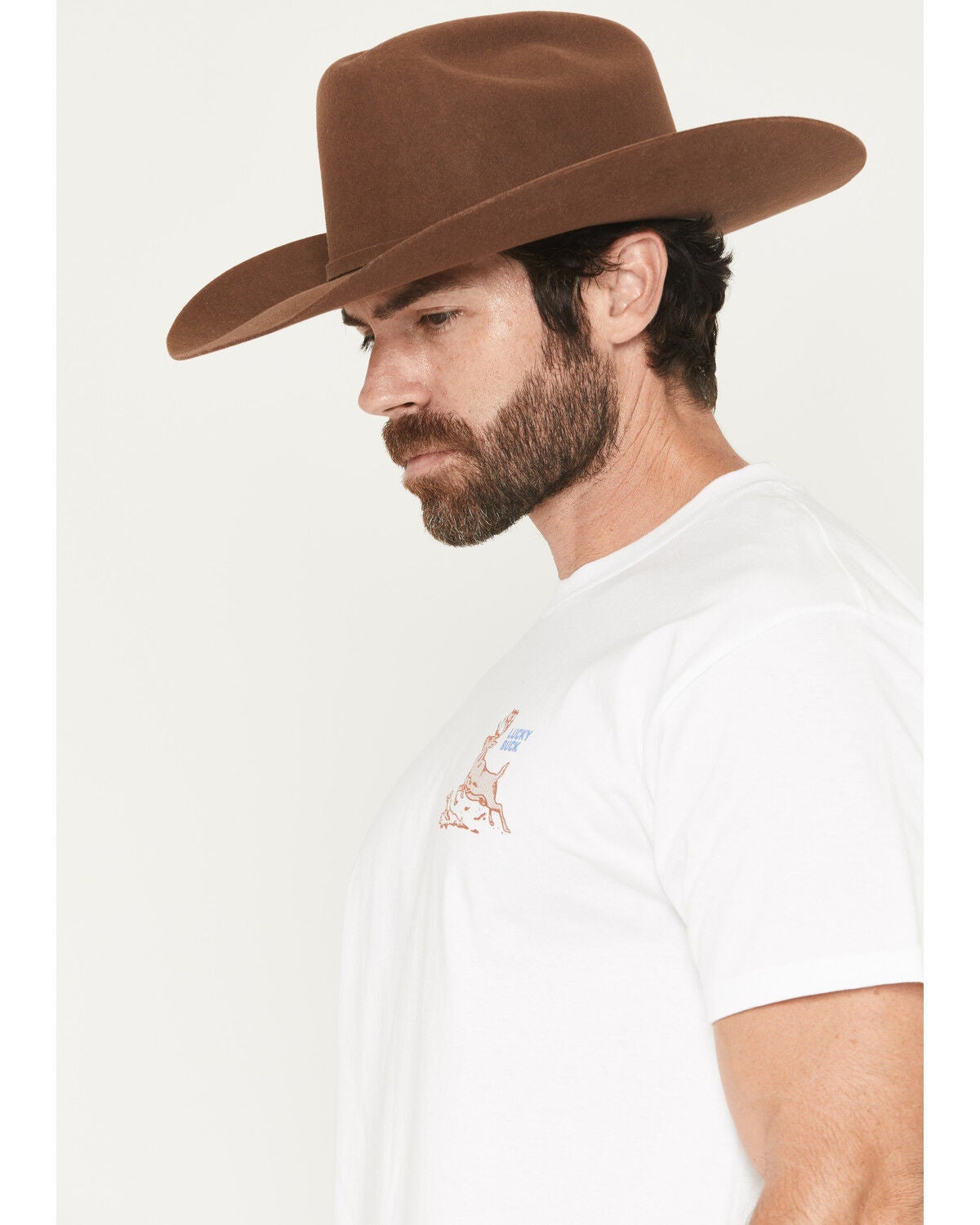 Image #3 - Seager Men's Lucky Buck Short Sleeve Graphic T-Shirt, White, hi-res