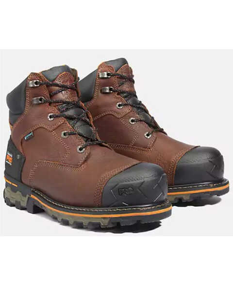 Image #1 - Timberland PRO Men's Boondock 6" Waterproof Insulated Work Boots - Composite Toe, Brown, hi-res