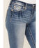 Image #4 - Miss Me Women's Fleur de Lis Medium Wash Mid Rise Bootcut Stretch Denim Jeans, Medium Wash, hi-res