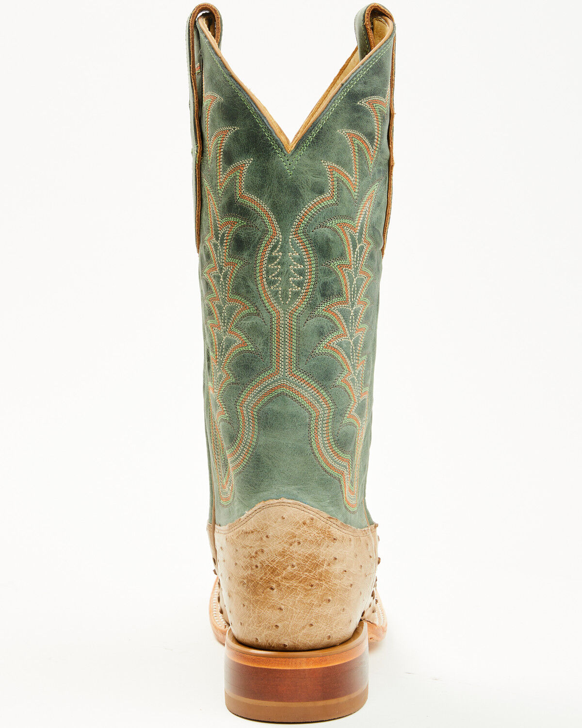 Image #5 - Justin Men's Chisolm Exotic Ostrich Western Boots - Broad Square Toe, Tan, hi-res