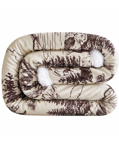Image #3 - HiEnd Accents White Pine Sherpa Throw, White, hi-res