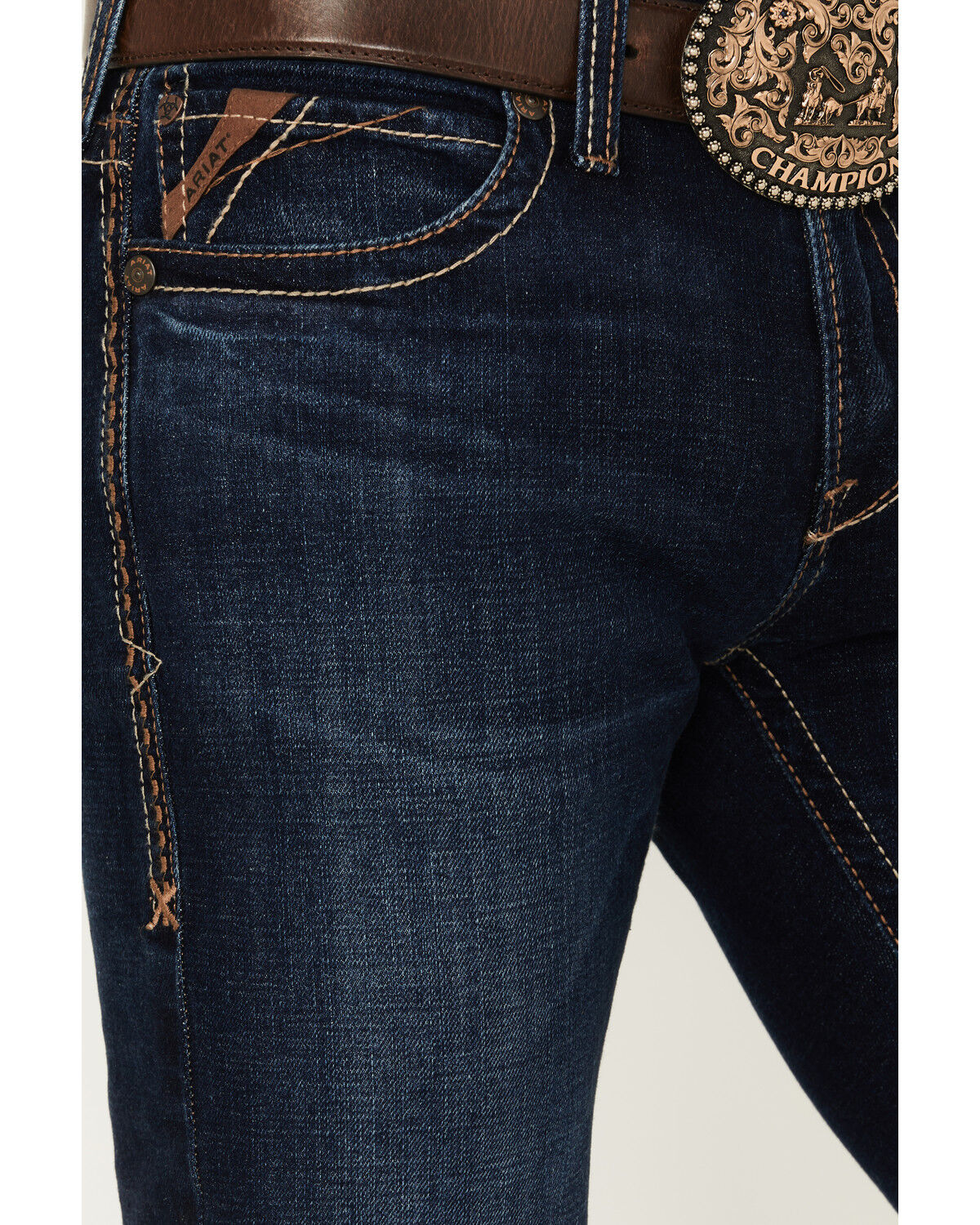 Image #2 - Ariat Men's M7 Gleeson Dark Wash Slim Straight Stretch Denim Jeans, Dark Wash, hi-res