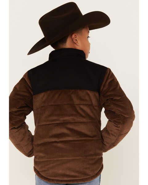 Image #4 - Cody James Boys' Corduroy Puffer Jacket , Brown, hi-res