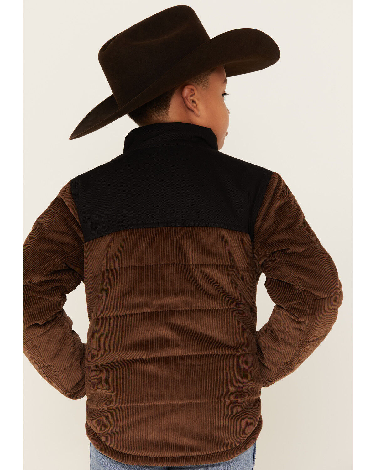 Image #4 - Cody James Boys' Corduroy Puffer Jacket, Brown, hi-res