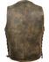 Image #2 - Milwaukee Leather Men's Distressed 10 Pocket Vest - 5X, Black/tan, hi-res