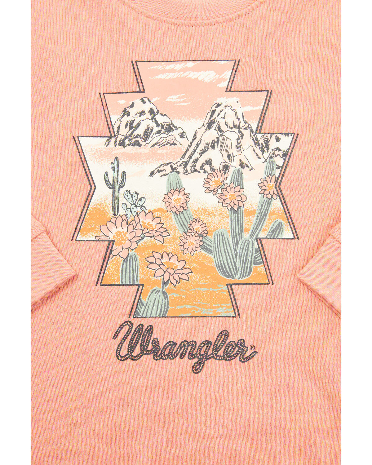 Image #2 - Wrangler Toddler Girls' Desert Logo Long Sleeve Graphic Shirt, Orange, hi-res