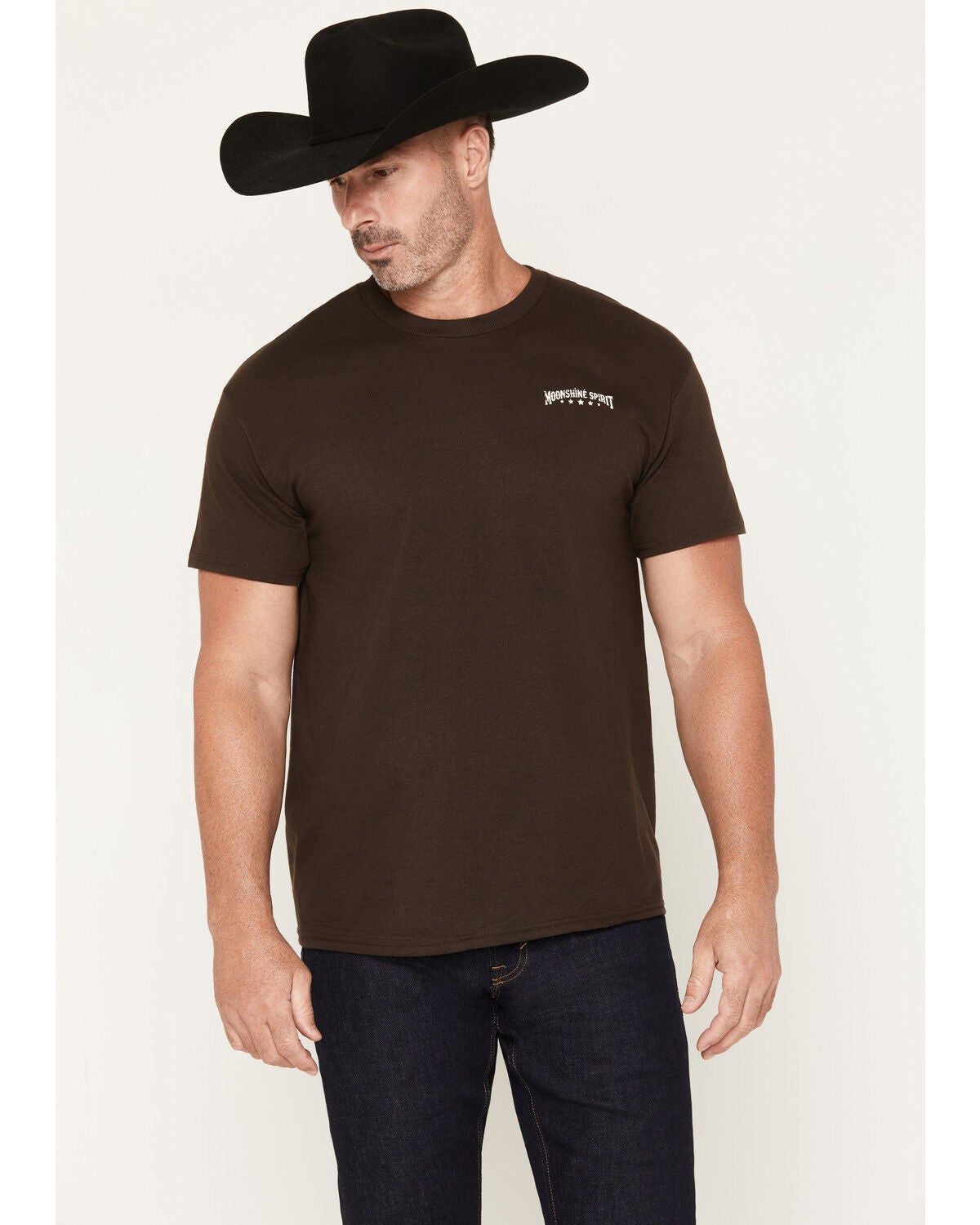 Image #2 - Moonshine Spirit&reg; Men's American Outlaw Short Sleeve Graphic T-Shirt, Chocolate, hi-res