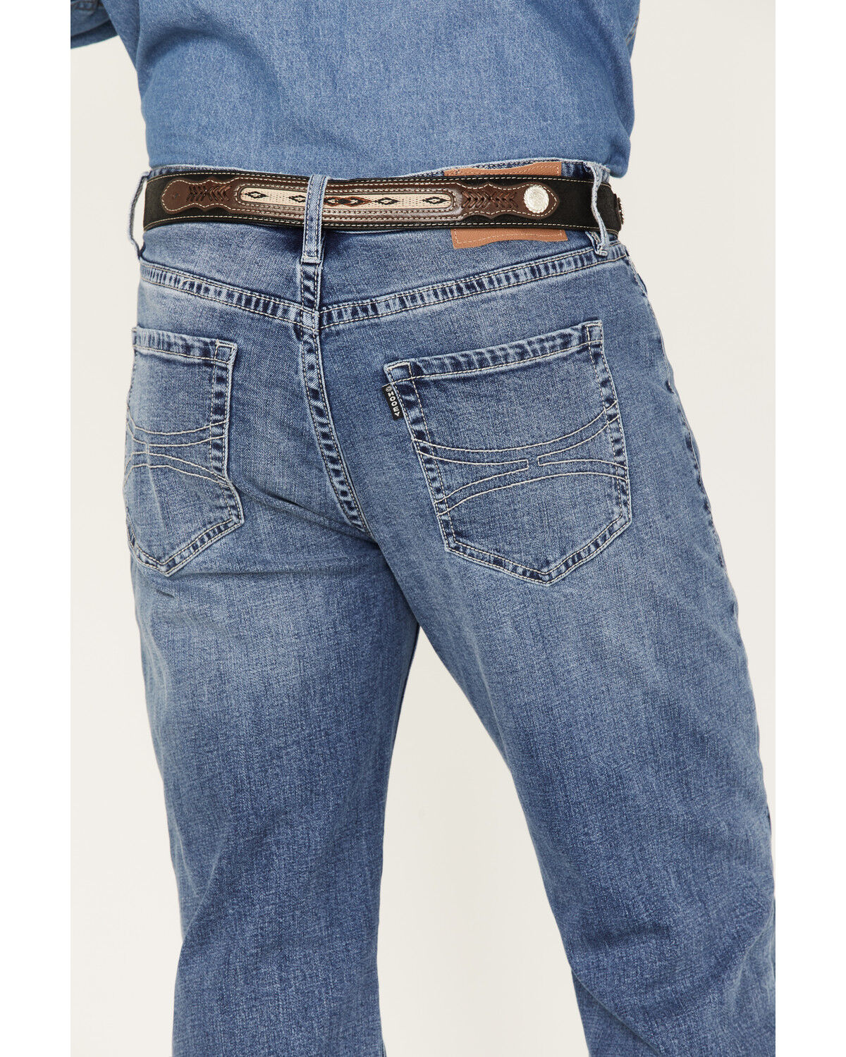 Image #2 - Hooey Men's Double Barrel Medium Wash Stackable Bootleg Jeans, Medium Wash, hi-res
