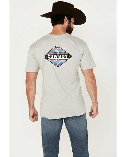 Image #4 - Cowboy Hardware Men's Built Tough Shield Short Sleeve T-Shirt, Light Grey, hi-res