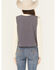 Image #4 - Easel Women's Floral Embroidered Tie-Front Vest, Navy, hi-res