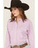Image #3 - Cowboygirl by Jenna Paulette Women's Gingham Print Long Sleeve Pearl Snap Western Shirt, Lavender, hi-res