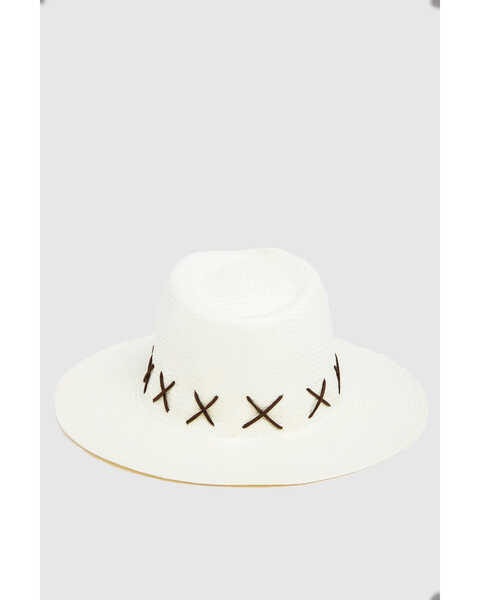 Ale' by Alessandra Women's Veracruz Fine Panama Rancher Straw Hat , Ivory, hi-res