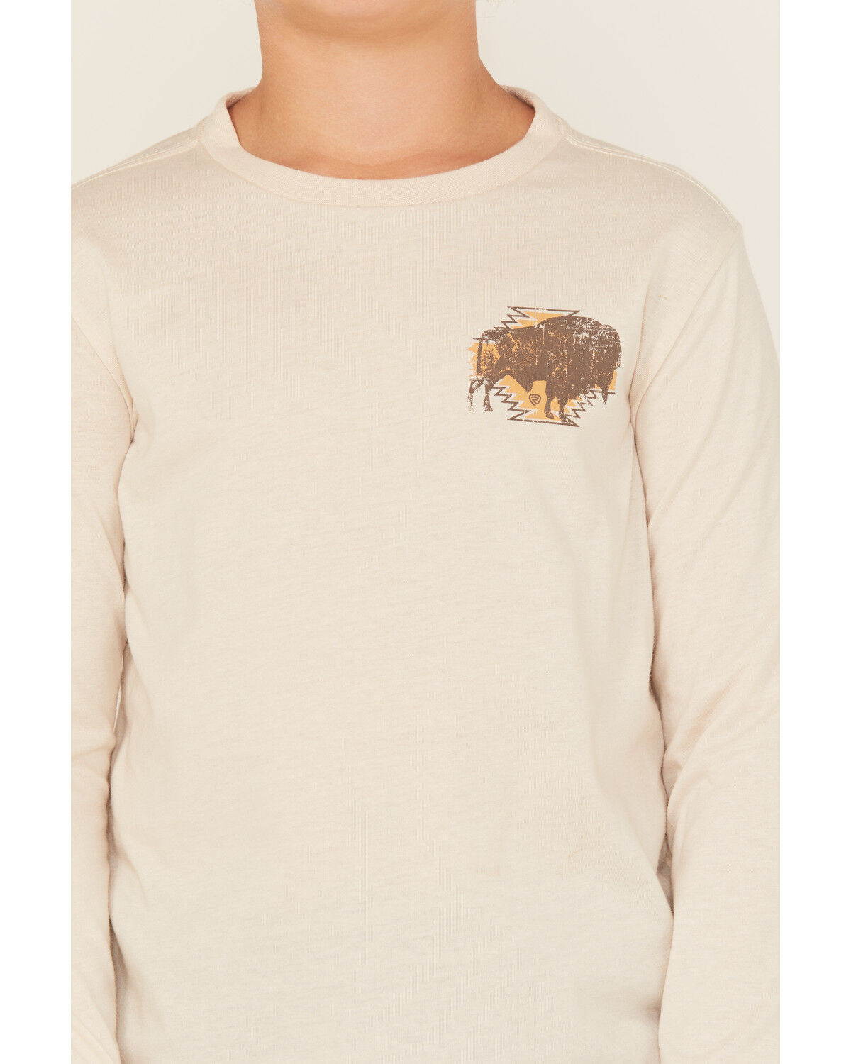 Image #3 - Rock & Roll Denim Boys' Buffalo Print Long Sleeve Graphic T-Shirt, Cream, hi-res