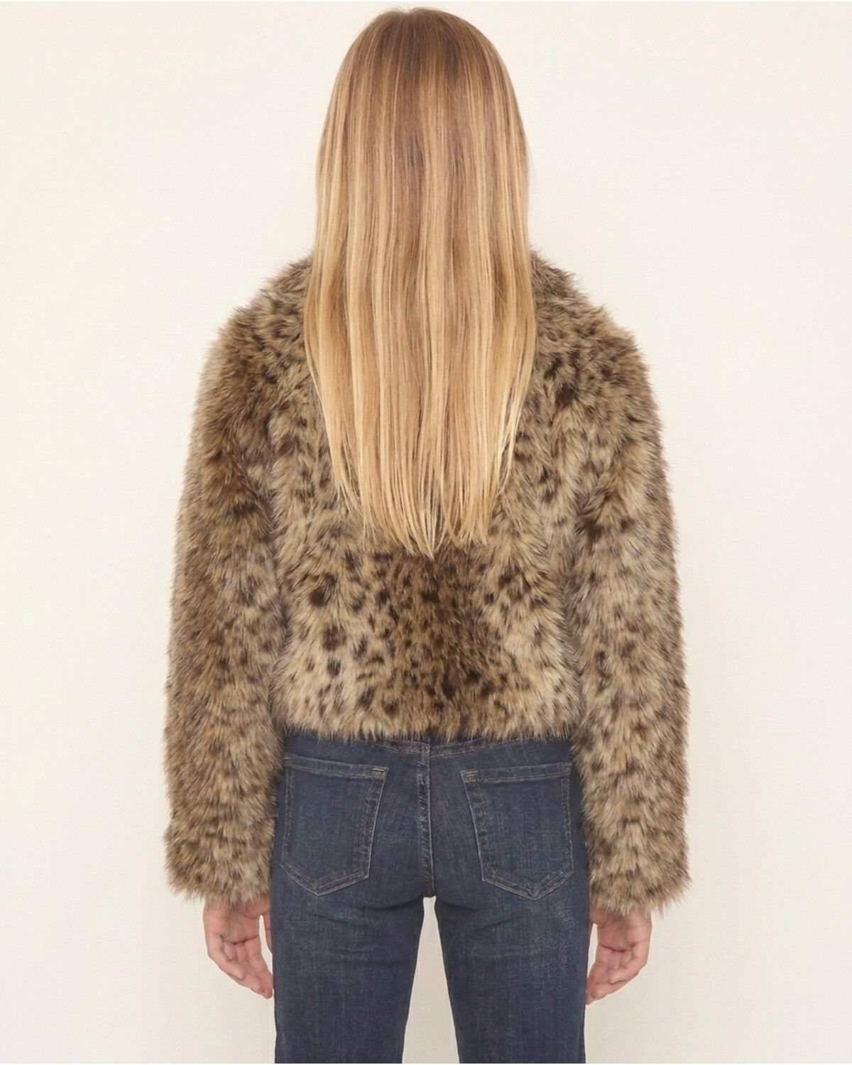 Image #2 - Shyanne Girls' Maggie Leopard Print Faux Fur Jacket, Turquoise, hi-res