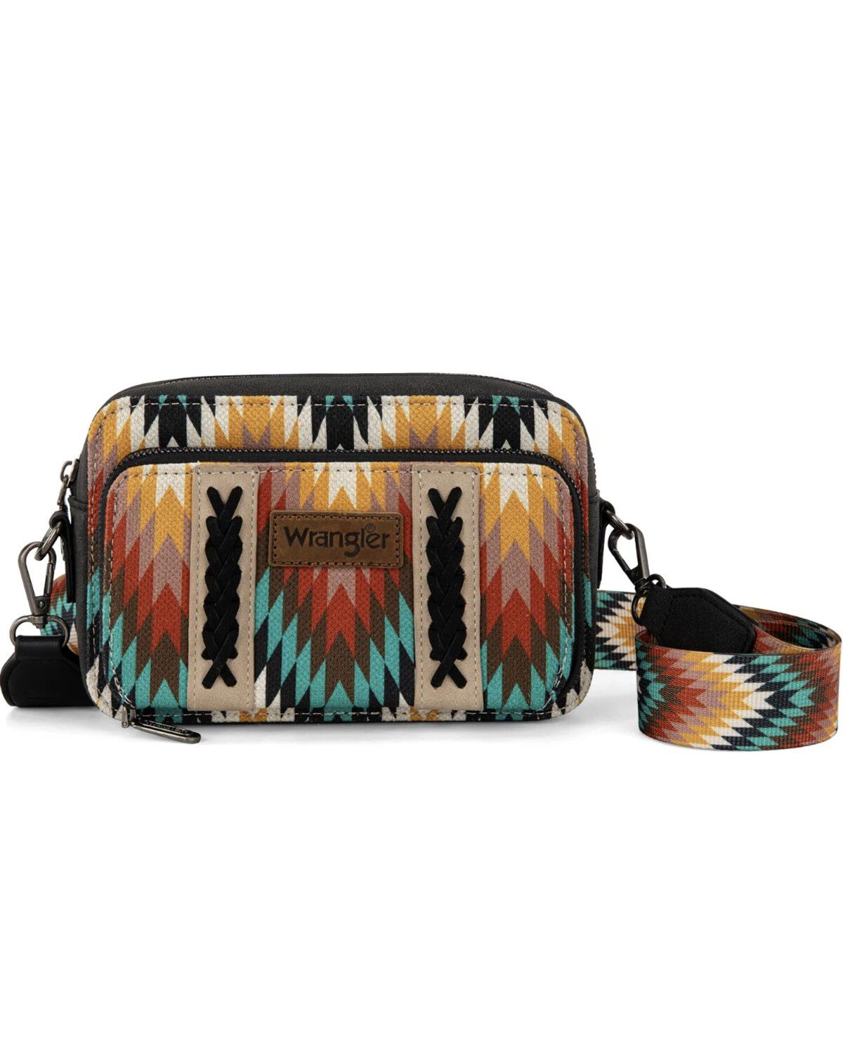 Image #1 - Wrangler Women's Southwestern Crossbody Bag, Black, hi-res