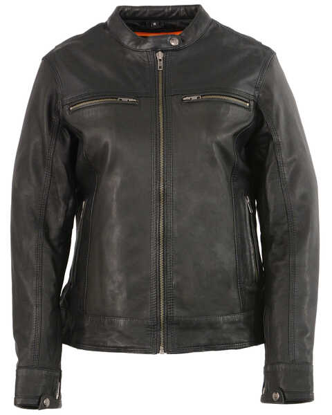 Image #1 - Milwaukee Leather Women's Lightweight Triple Stitch Vented Scooter Jacket, Black, hi-res