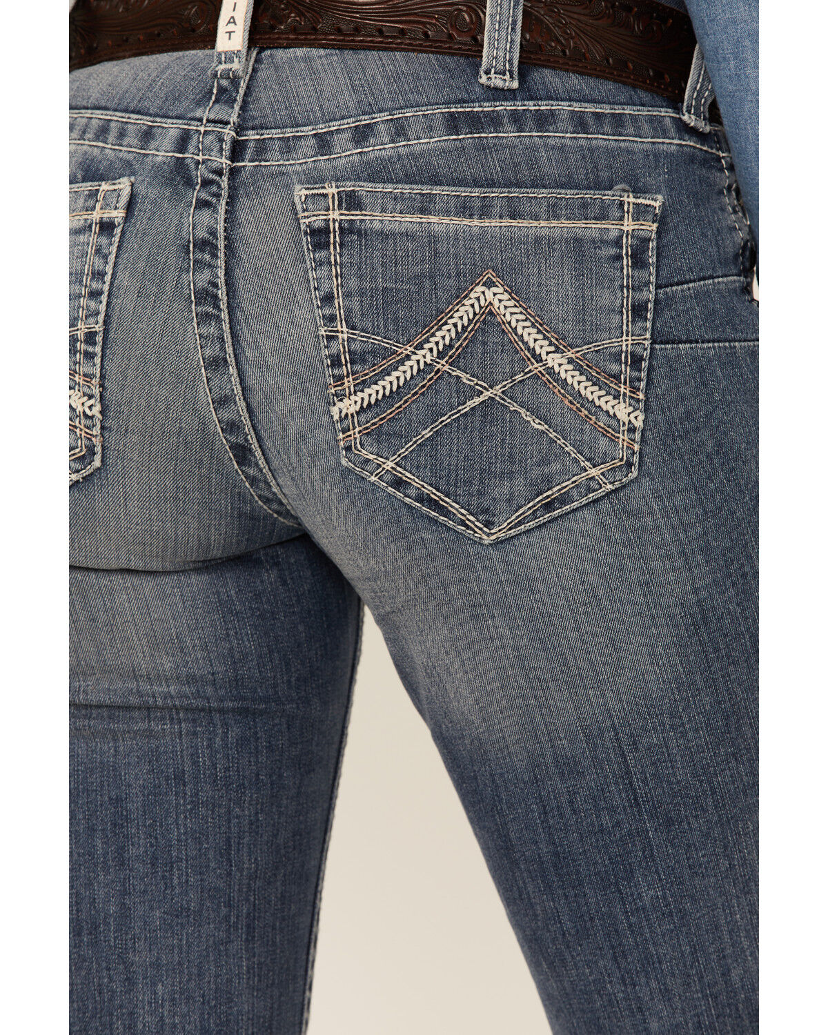 Image #4 - Ariat Women's Mid Rise Icon Stackable Straight Stretch Denim Riding Jeans, Indigo, hi-res