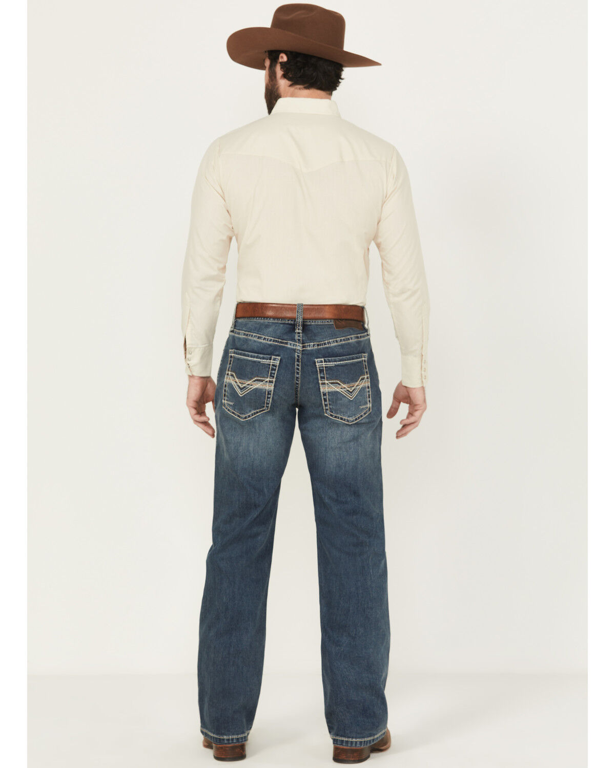 Image #3 - Rock & Roll Denim Men's Medium Wash Double Barrel Relaxed Bootcut Stretch Denim Jeans, Medium Wash, hi-res