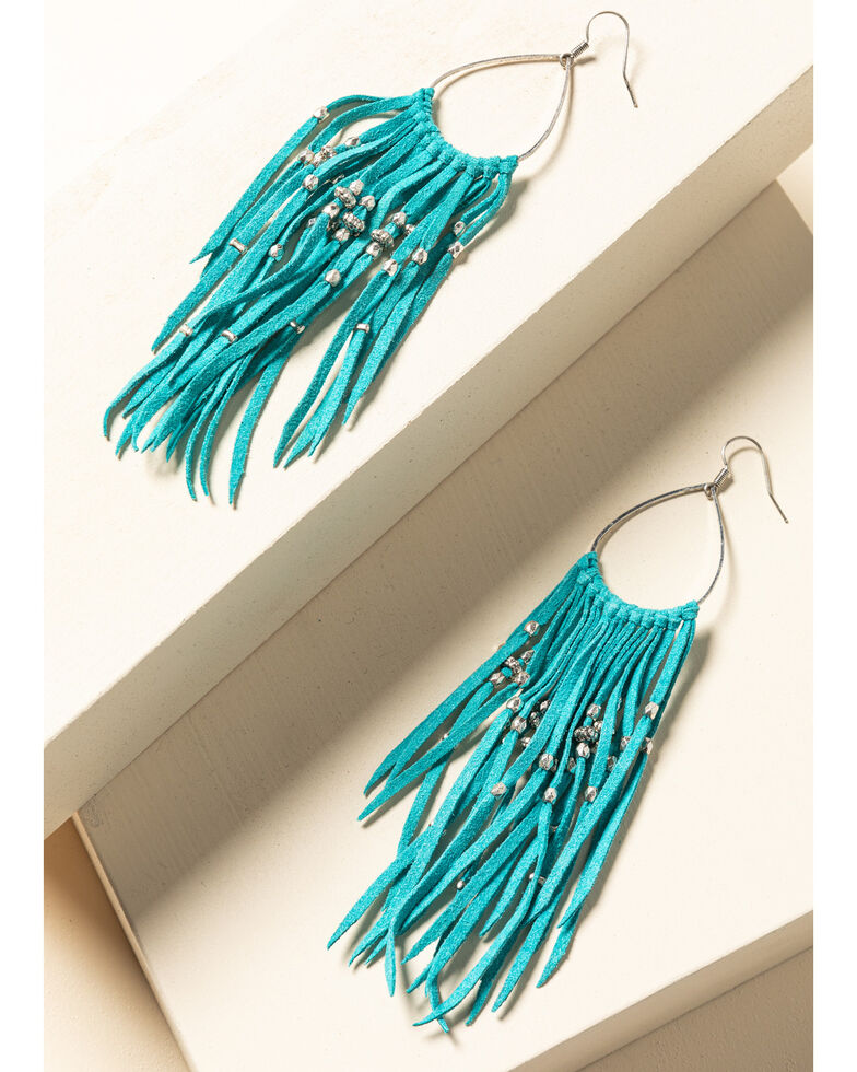 Idyllwind Women's Turquoise and Drop Fringe Earrings, Turquoise, hi-res