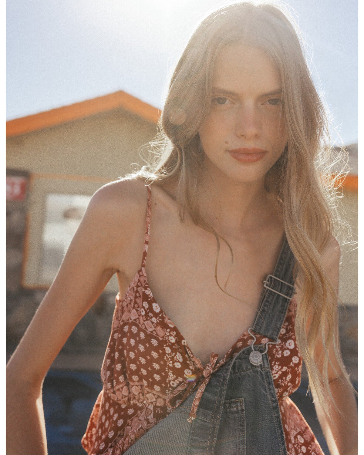 Image #1 - Cleo + Wolf Women's Bandana Print Sleeveless Tiered Cami, Brick Red, hi-res