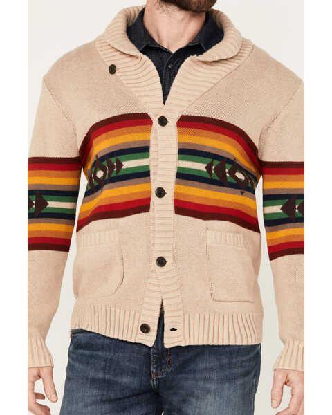 Image #3 - Pendleton Men's Alto Mesa Striped Button-Down Cardigan Sweater, Ivory, hi-res