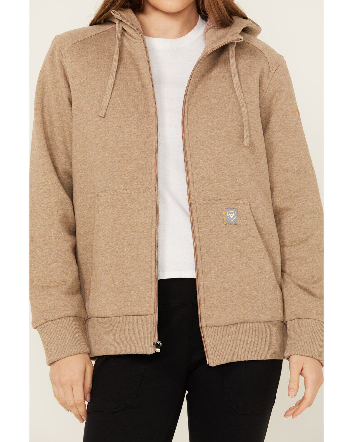 Image #3 - Ariat Women's Rebar All-Weather Sherpa Full Zip Jacket, Beige, hi-res