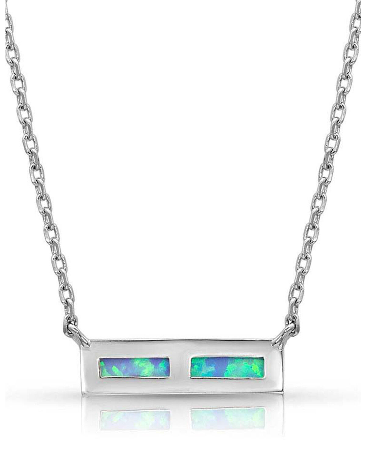 Image #2 - Montana Silversmiths Women's Opal Bar Necklace, Silver, hi-res