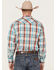 Roper Men's Classic Large Plaid Print Long Sleeve Pearl Snap Western Shirt , White, hi-res