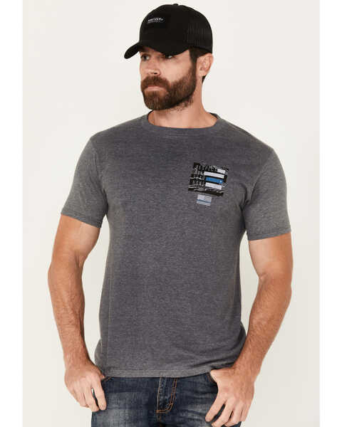 Image #1 - Howitzer Men's No Fear Short Sleeve Graphic T-Shirt, Charcoal, hi-res