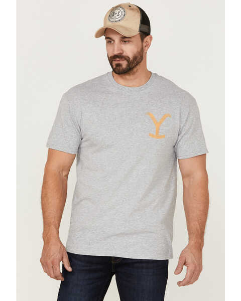 Changes Men's Yellowstone For The Brand Silhouette Graphic T-Shirt  , Grey, hi-res