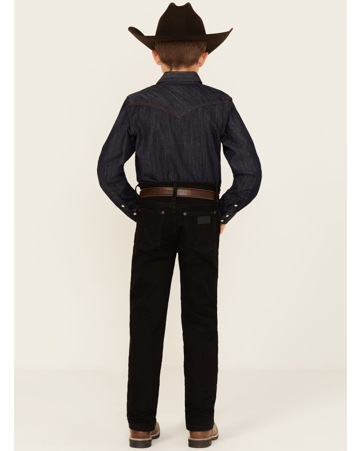 Image #3 - Wrangler Retro Boys' Slim Straight Stretch Denim Jeans, Black, hi-res