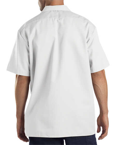 Image #2 - Dickies Men's Solid Short Sleeve Folded Work Shirt, White, hi-res