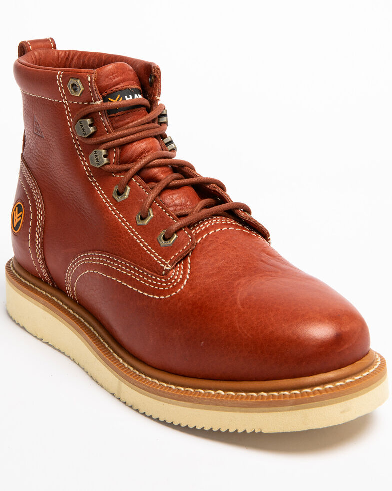 Hawx Men's Grade Wedge Work Boots - Round Toe, Red, hi-res