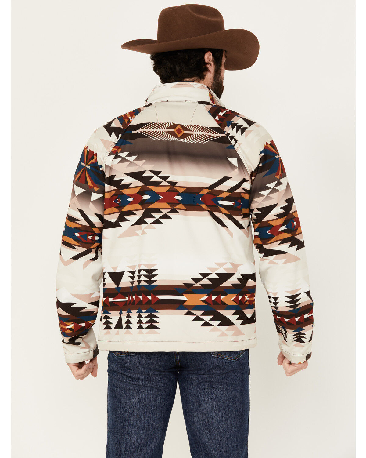 Image #4 - RANK 45® Men's Southwestern Print Softshell Jacket, Tan, hi-res