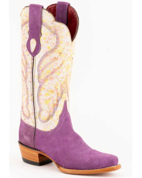 Image #1 - Ferrini Women's Candy Western Boots - Snip Toe, Purple, hi-res