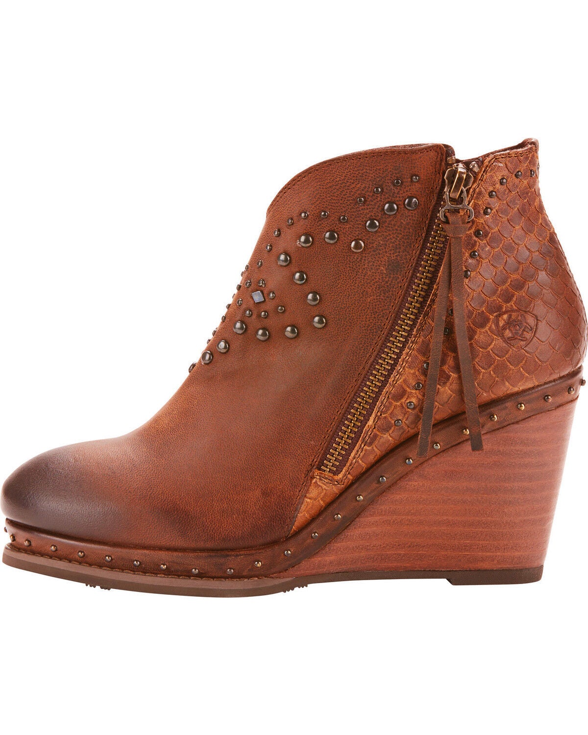 ariat stax studded wedge bootie