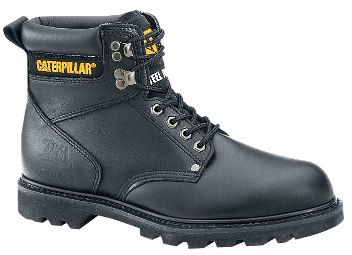 Image #1 - CAT Men's 6" Second Shift Lace-Up Work Boots - Steel Toe, Black, hi-res