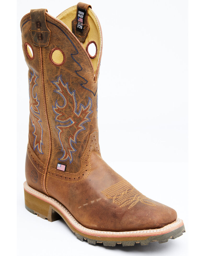 Double H Men's McDorman Western Work Boots - Soft Toe, Brown, hi-res
