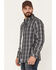 Image #2 - Resistol Men's Cooper Medium Plaid Long Sleeve Button Down Shirt, Grey, hi-res