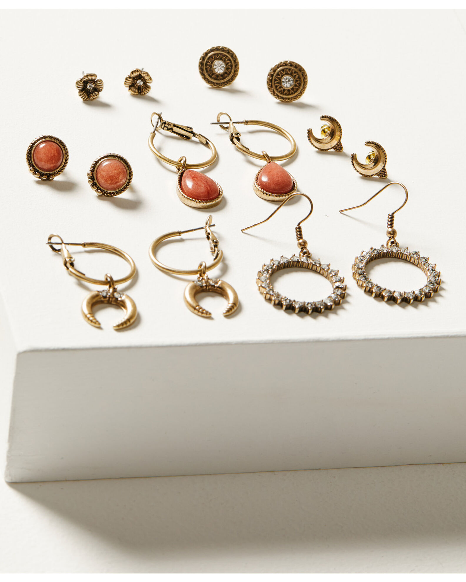 Image #1 - Shyanne Women's Golden Hour Crescent 7-Piece Earrings Set, , hi-res