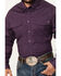 Image #3 - Justin Men's Boot Barn Exclusive Geo Print Long Sleeve Button-Down Stretch Western Shirt, Purple, hi-res