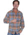 Image #1 - Scully Men's Yard Dye Corduroy Plaid Print Long Sleeve Button Down Western Shirt, Multi, hi-res