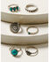 Shyanne Women's Turquoise & Silver Stone 6 Piece Ring Set , Silver, hi-res