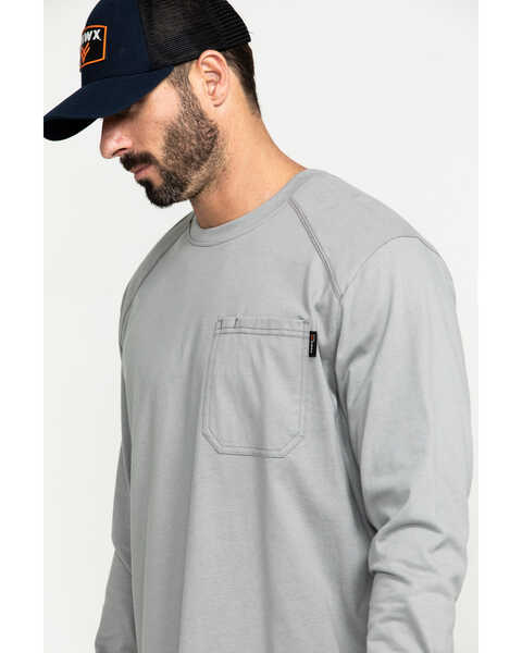 Image #5 - Hawx Men's FR Pocket Long Sleeve Work T-Shirt - Big , Silver, hi-res