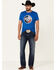 Rock & Roll Denim Men's Texas Flag Graphic Short Sleeve T-Shirt , Royal Blue, hi-res